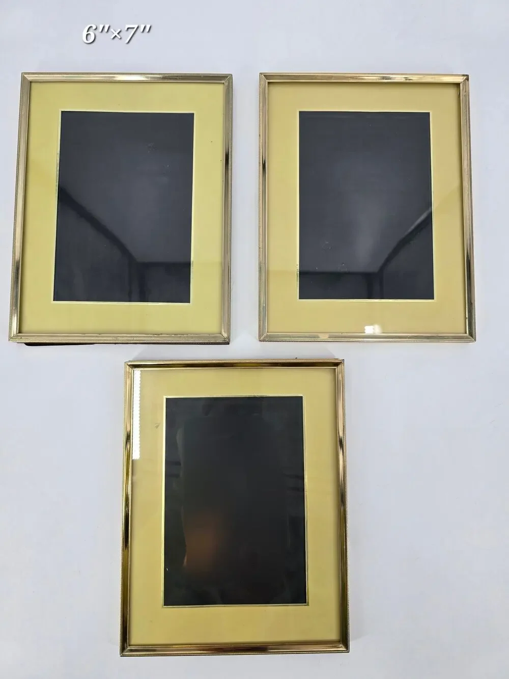 Set of 3 Vintage Brass-Tone Picture Frames – 6